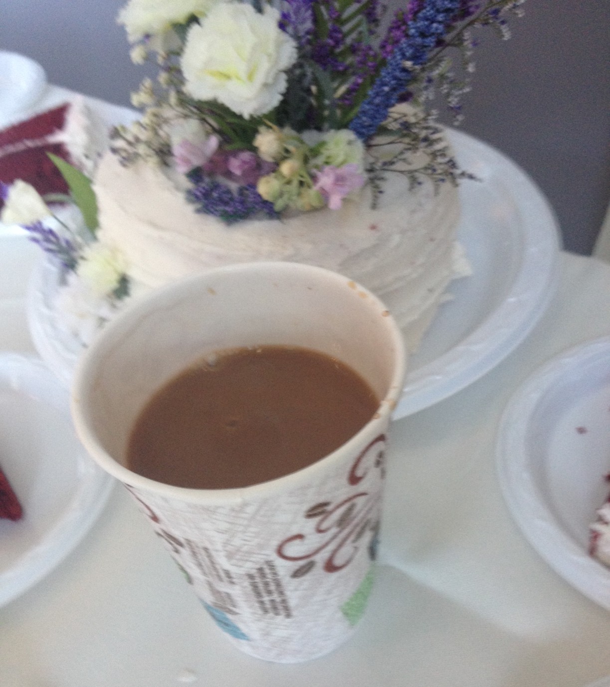 Photo showing a delicious cup of hot, decaf coffee at the wedding