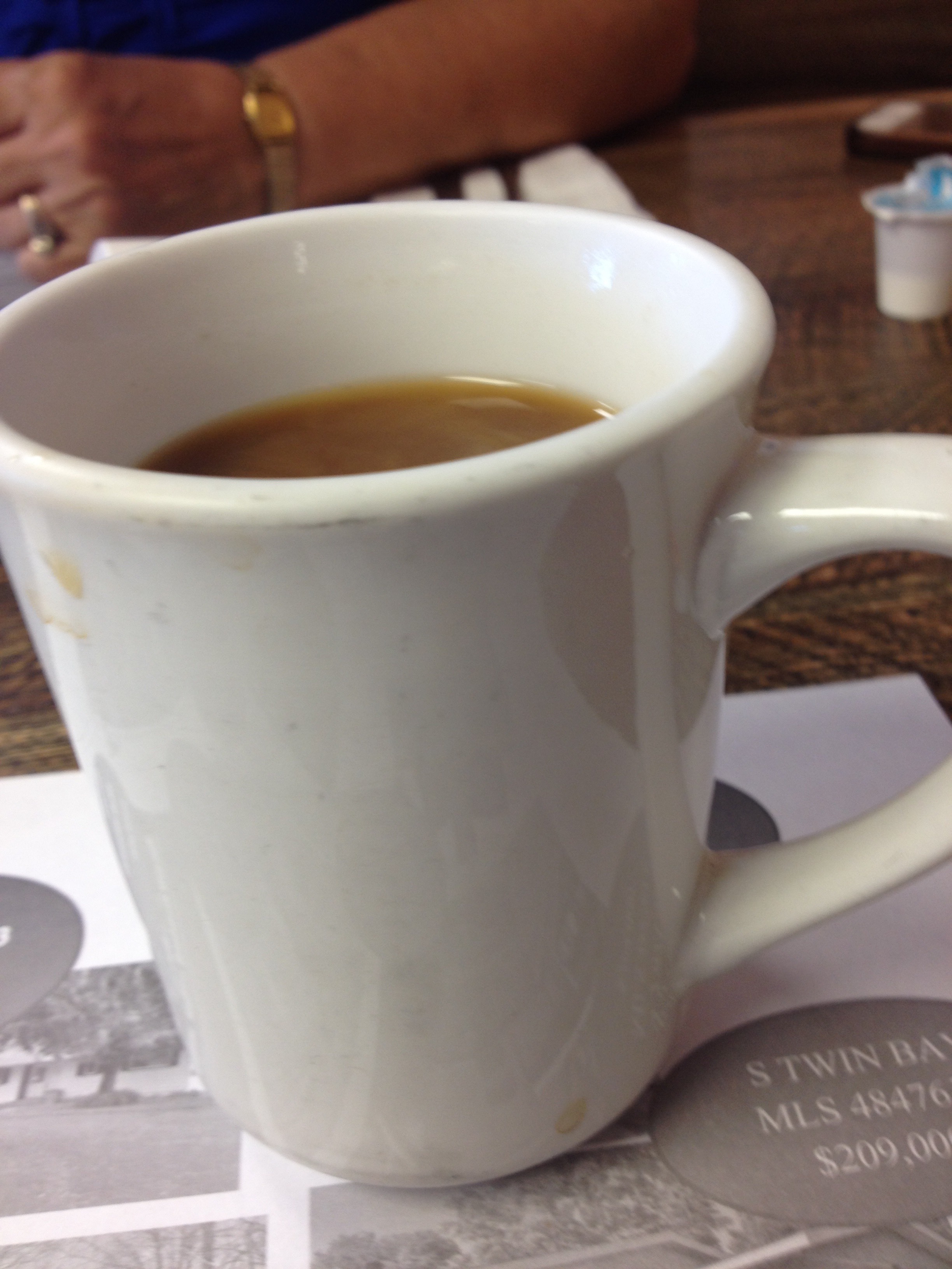 Photo showing a delicious cup of hot, decaf coffee